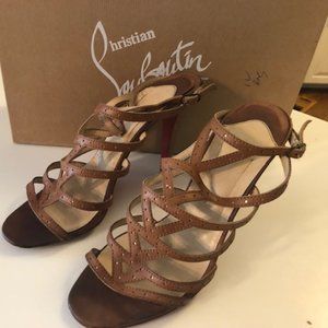 Sexy strappy tan Christian Louboutin Heels